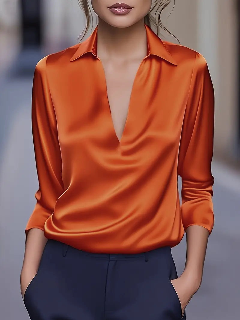 Vesna Draped Collar Blouse