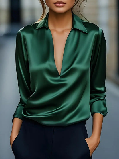 Vesna Draped Collar Blouse