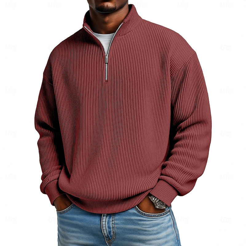 Dexter Ribbed Quarter-Zip Pullover