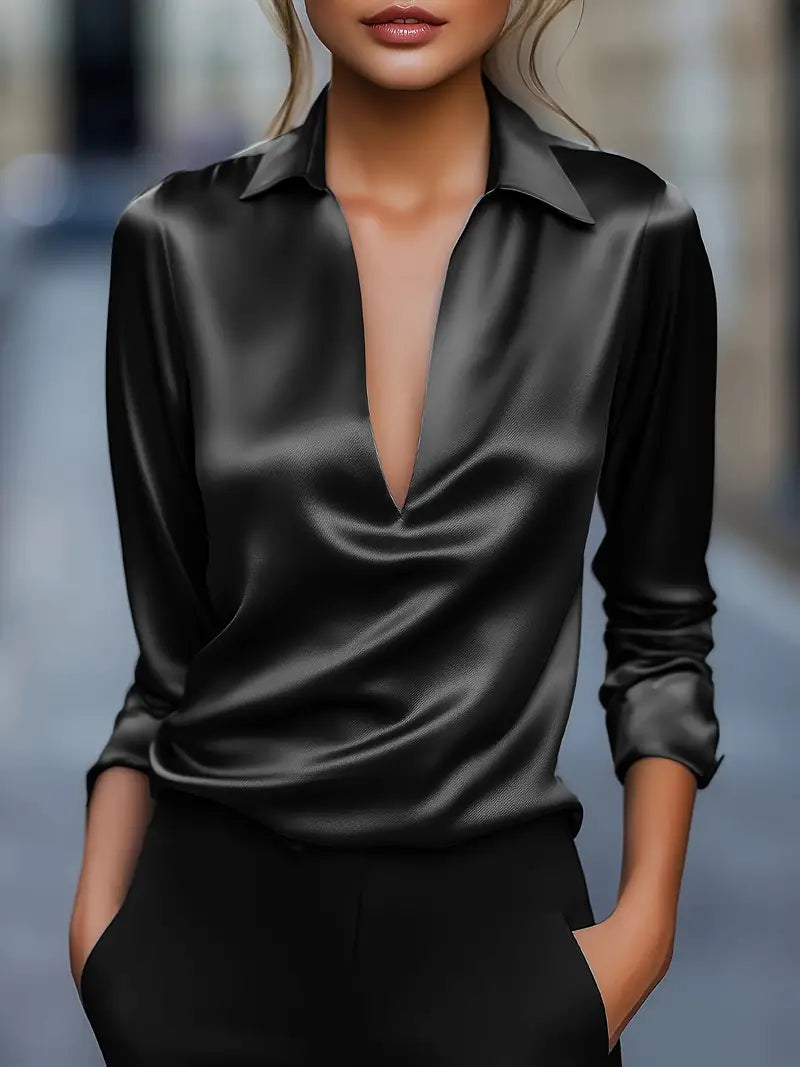 Vesna Draped Collar Blouse