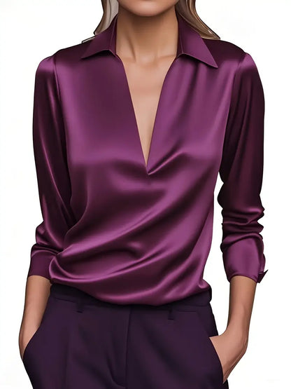 Vesna Draped Collar Blouse