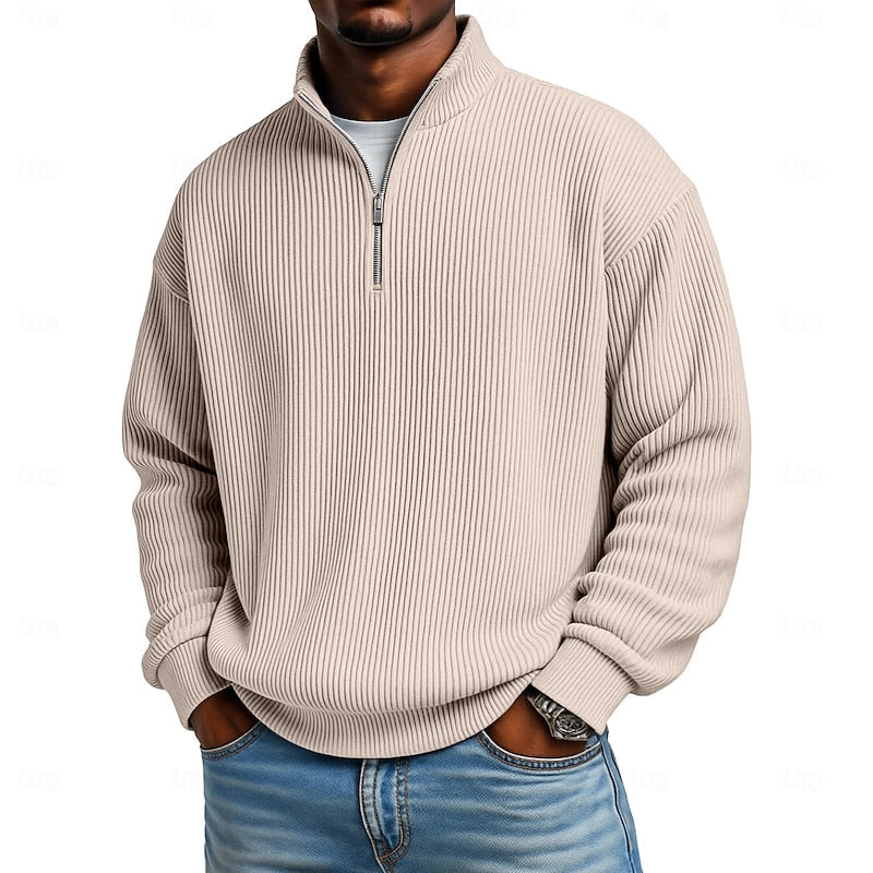 Dexter Ribbed Quarter-Zip Pullover