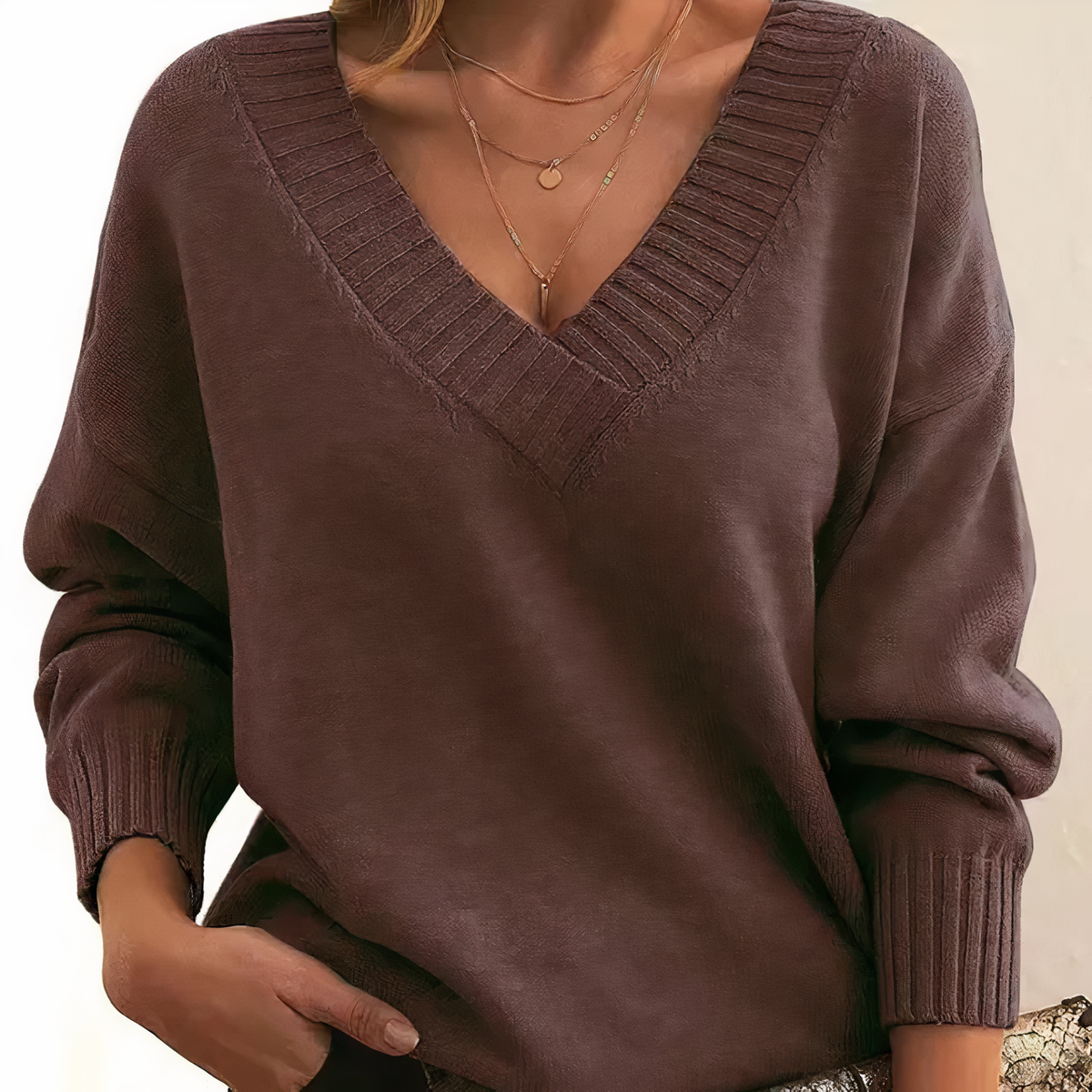 Margot V-Neck Knit Sweater