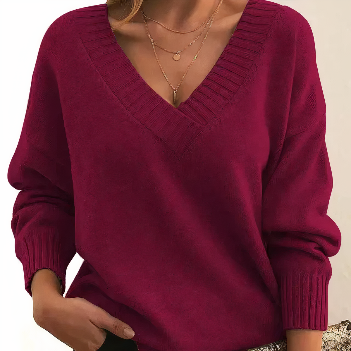 Margot V-Neck Knit Sweater