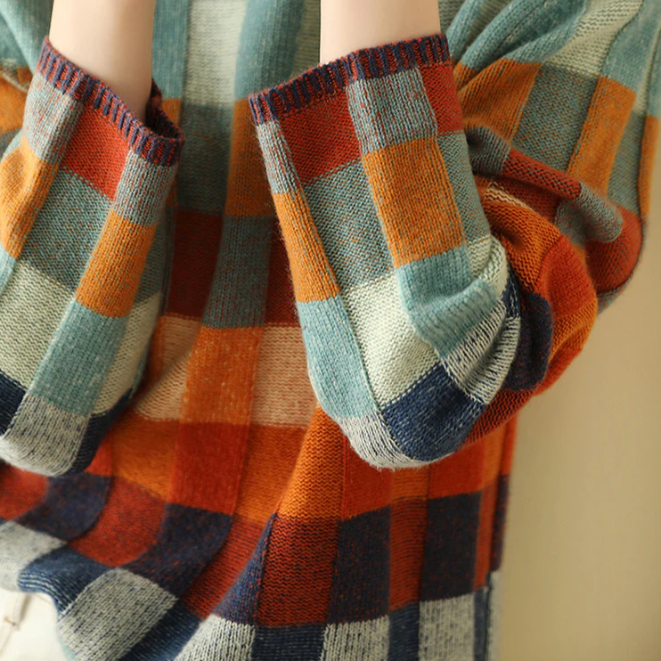 Camille Patchwork Turtleneck Sweater
