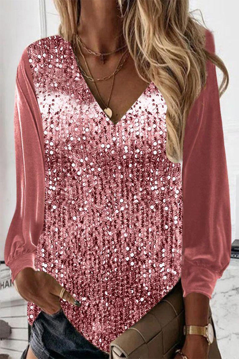 Marisol Sequin Neck Blouse