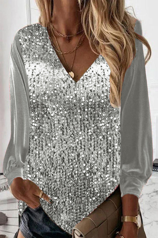 Marisol Sequin Neck Blouse
