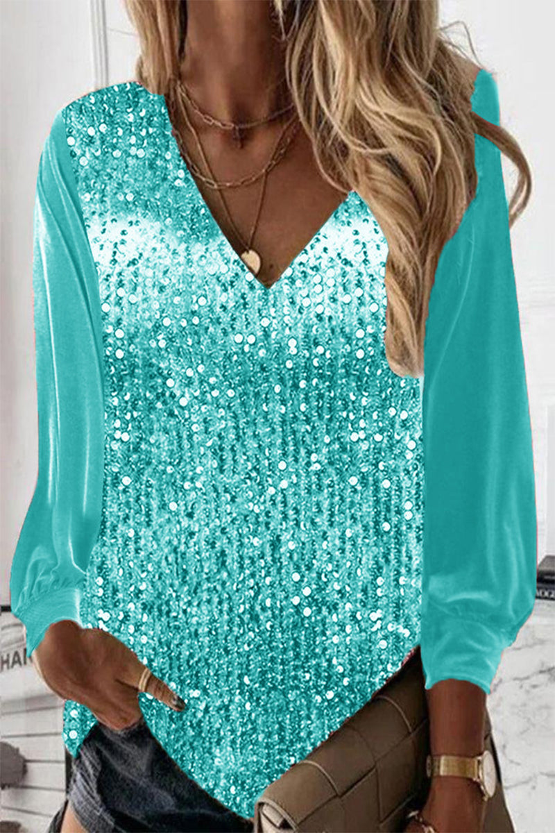 Marisol Sequin Neck Blouse