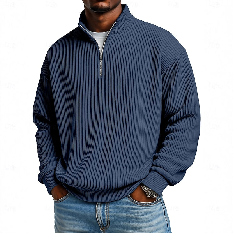 Dexter Ribbed Quarter-Zip Pullover