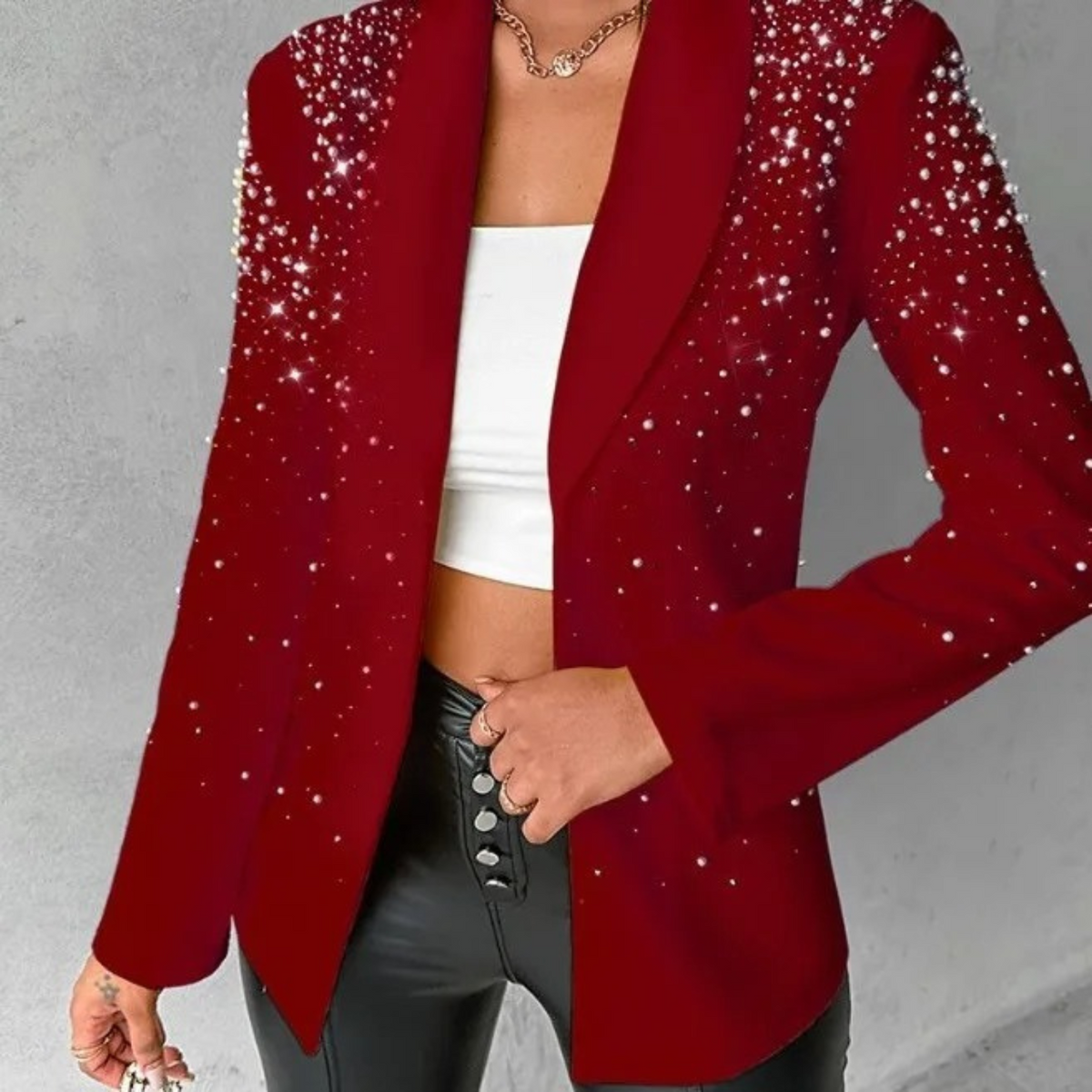 Iris Pearl Trim Blazer