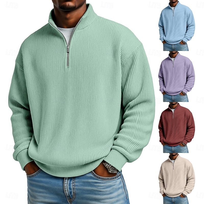 Dexter Ribbed Quarter-Zip Pullover